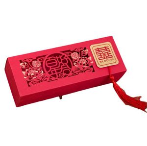 Leere Geschenkverpackung doppelte Glück Geschenktasche Asian Themeed Chinese Red Farbschublade Typ Hochzeit Candy Box Party Favor Holder9069177