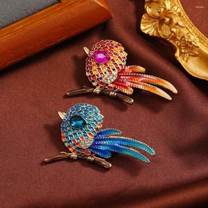 Brooches Colorful Inlaid Rhinestone Enamel Bird Brooch Pins For Women 2024 Luxury Classic Animal Metal Jewelry Wholesale