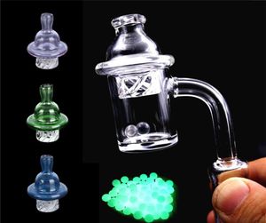 smoking accessories 10mm 14mm 18mm Female Male Quartz Banger Nail with color green blue pink Spinning Carb Cap and Terp Pearl For 9575658