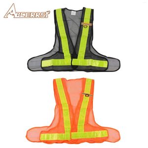 Motorcycle Apparel Front Safety Vest With Reflective Strips Highlight Straps Night Work Security Cycling High Visibility