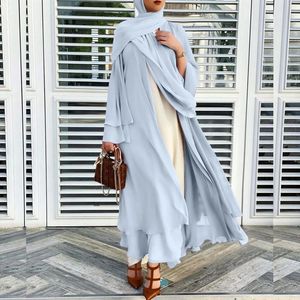 Abiti casual moda Muslim Hijab Abayas per donne Chiffon Open Abaya Kimono Dubai Turchia Islam Kaftan Cardigan Femme Caftan