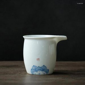 Tazze da tè 220 ml di verniciatura bianca dipinta a mano Fiera di chahai in ceramica set di calore resistente al calore