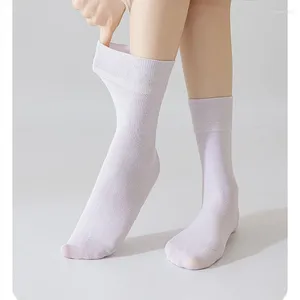 Women Socks 3pairs/lot Cute Velvet Loose Knitting Nylon Thin Spring Female Tube Soft Breathable Long Stockings Solid Color