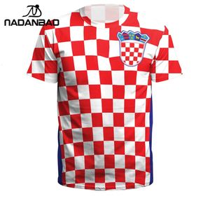 Nadanbao Summer Men/Women Croazia Maglie da calcio Sport Tops 3D Stampa 3D Shirt fitness di maglia da calcio per futello 240430 240430