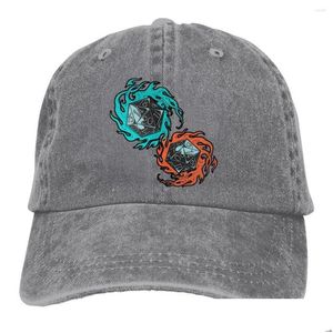 Kapity kulowe zderzające się Blue Orange D20 Polyhedral Baseball Cap Men The Science of 20 -Bided Colours Women Summer Snapback Drop Deliv DHA5D