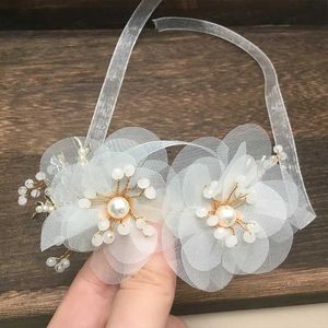 Braccialetti di nozze Corma in pizzo bianco Corgetta da damigella d'onore per perle Bracciale a mano Bracciale artificiale Fiori della sposa per la danza del matrimonio Decor da festa