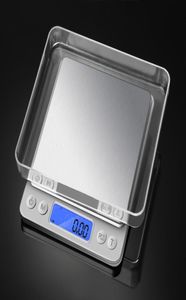 2pcs Kitchen Scales Jewelry Precision Scale Weighing Scales Mini LCD Kitchen Balance Weight Scales 001g 500g 1000g 2000g 3000g1339843