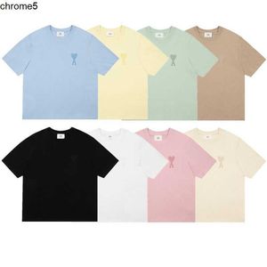 Sommar ny kärlek broderi aml macarons serie unisex löst par avslappnad kortärmad t-shirt