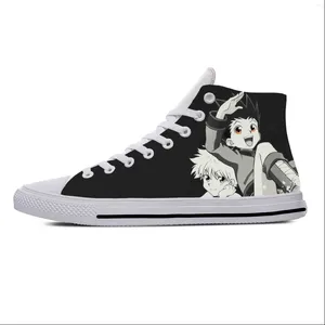 Sıradan Ayakkabı Gon Killua Zoldyck X Anime Board Karikatür Nefes Alabilen Erkekler Kadın Yüksek En İyi Hafif Sneakers