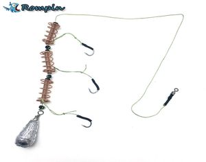 ROMPIN 3PCSLOT SPRING HOLDER STRING HOOK MED 30G LEAD SHIMER FÖR KARP FISKRIGAR SVIVLE FIREKTER LURES5576106