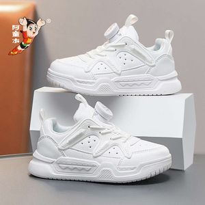 Astro Boy Children's Sports Girls 2024 Spring Новые кожаные мальчики бегут маленькие белые туфли