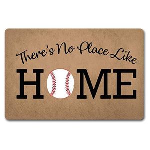 Rolig välkomstdörrmatta Det finns ingen plats som Home Doormat Baseball Plate Mats Anti-Slip Decor Gi Mattor 226n