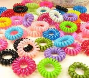 500pcs colorful telephone wire hair band Hair ring012344009185