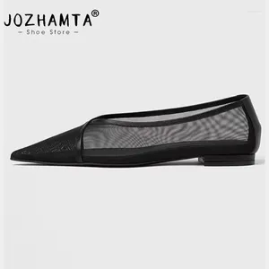 Sandalen Jozhamta Größe 34-43 Frauen Ballett Flats Atem Mesh Komfort Low Heels Sommerschuhe 2024 Ins Mode Pointy Casual Tägliches Büro