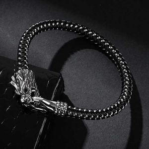 Очарование браслетов Mkendn Punk Rock Ювелирные изделия из стали стальной проволочной веревочной веревочной веревки