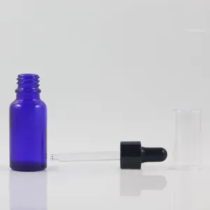 収納ボトルスタイル20mlブルーガラスドロッパーボトルメイクアップエッセンシャルオイル香水キャップ付き