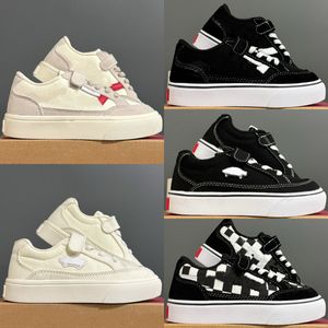 Kids Sneakers Canvas Designer Low Toddler Shoes Boys Girls Trainers Children Youth Shoe Black White Skool Beige Red Checkerboard Old Sneaker size eur26-35