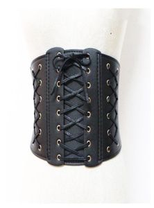 Sexy Retro Lace Up Corset Belt For Women PU couro Ealstic Belt Ladies Treinador da cintura Ceinture Bodyhaped Woman7850310