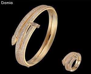 Donia Jewelry Luxury Bangle Nail Exaggerated Titanium Steel Bracelet Microinlaid Colored Zircon European and American Fashion Des5534107