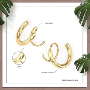 Orecchini a cerchio che vendono Prodotto: anello a spirale Twisted Ramio Twertoted 14k Gold Real High-End Borse personalizzate di fascia alta