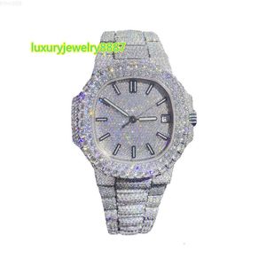 Luxury High Quality Custom Iced Out Vvs 1/vs1 Gra Certified Reply Studded Women Moissanite Watch for Ladies