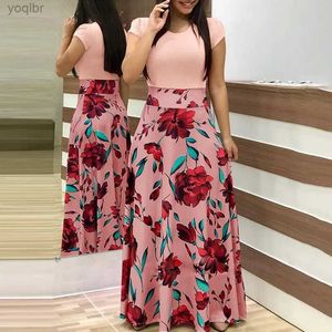 Kentsel seksi elbiseler iki elbise kadın kısa kollu elbise uzun çiçek elbise yaz uzun çiçek elbise yeni kadın yaz güzel a-line dress2405