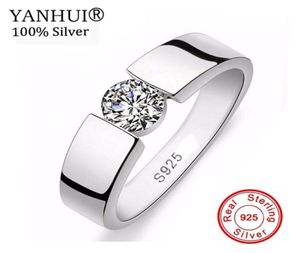 Yanhui Men Wedding Jewelry 100 925 Sterling Silver Ring Set 1 Carat Sona CZ Diamant Engagement Ring Ring Ring 6 11 YRD10 Y189121830148