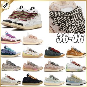 2024 Scarpe di design Lavines Curbio in pelle per uomini Donne casual in pelle in rilievo sneaker sneaker con sneaker piattaforma di fiocchi da ginnastica destra