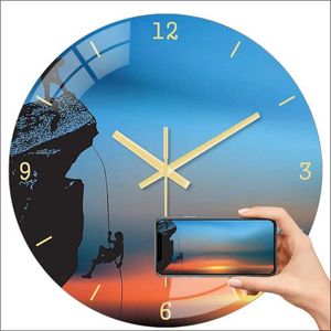 Relógios de parede Envie fotos Personalize Art Clock Wall Home Moda Decoração Silent Quartz Family Christmas Presente 12 -14 Q240509