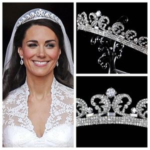 Accessori per capelli Kate Middleton Accessori per capelli cristallini corone di strass per matrimoni da sposa accessori per matrimoni Crystal Princess Tiaras 2015 Pageant Crow 203h