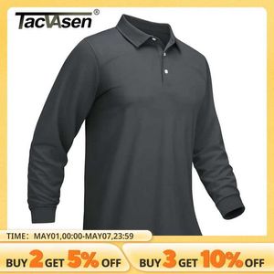 Men's Polos Takawasen Quick Dried Polo Shirt Mens Breathable Long sleeved T-shirt Sports Leisure Work Zipper Top Q240509