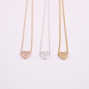 18k Gold Silver Plated Pendant Necklace Flat Bottom Solid Love Halsband gåvan till Women2298862