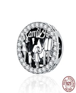 Adatto a European Padoro Love Makes a Family Charm Bead con braccialetti di gioielli in braccio CZ Collane pendenti Vero Sterling Silver 9255003390