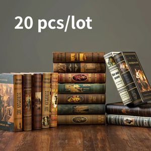 20個のノスタルジックな偽の本装飾的な学習棚小説本モデル装飾ヴィンテージ聖書装飾コーヒーテーブルブック240428