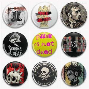 Broches 58mm Creative Punk não é um botão de botão morto Skeletton Flower Broche Music Amante