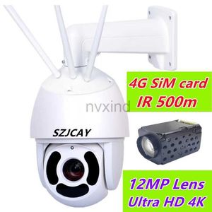 Câmeras IP Infravermelho Infravermelho 500m WIFI sem fio 12MP 4K 990X ZOOM PTZ Câmera IP 4G Cartão SIM Doma de alta velocidade ao ar livre PTZ 8MP Poe CCTV Câmera de vigilância D240510