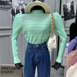 Women's Sweaters Woman Sexy Cropped Top 2024 Half Turtleneck Sweater All-match Pullover Casual Bottoming Shirt Autumn And Winter