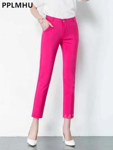 Calças femininas Capris High Wistide Calça Lápis NOVA MULHERALMENS CASUAL TAMANHO GRANDE 4XL COREIRO COREIRA PALHAS ULTRA-TOMO OL