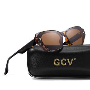 Солнцезащитные очки GCV бренд ацетат кошачий глаз поляризованные солнцезащитные очки для женских модных открытых очков UV400 UV защита от роскошного продукта качество продукта J240508