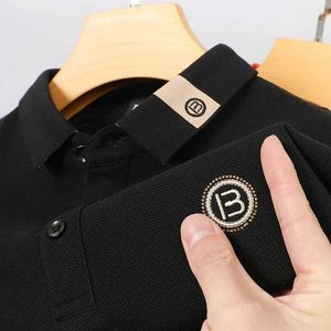 Men's Polos High end luxury mens short sleeved T-shirt 2024 summer new middle-aged and elderly fashion embroidery business leisure polo shirt Q240509
