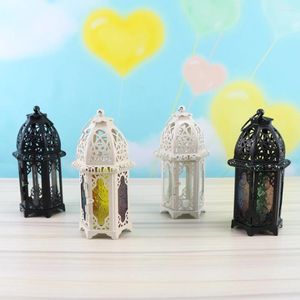 Candle Holders European Candlestick Vintage Hanging Holder Moroccan Glass Stand Lantern Wedding Home Decoration