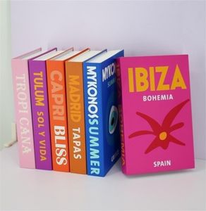 Dekoratif Nesneler Figürinler Seyahat Serisi Sahte Kitap Renkli Ev S Modern Çalışma Odası Kulübü El Dekorasyon Mykonos Ibiza 2209146796904