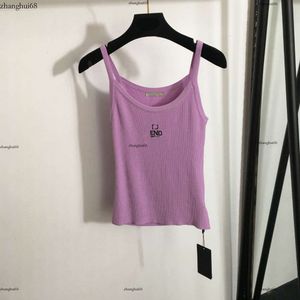 Designer Knit Vest Women Brand Clothing for Womens Summer Tops Fashion Embroidery Letter Logo Ladies Sleeveless Versatile T Shirt 10 maj