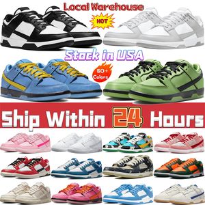 Designer running shoes US Stocking Men sneakers lows white black panda Local Warehouse Triple Pink Green Glow Active Fuchsia in USA mens womens casual trainers GAI 3