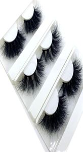 Mink Lashes 25mm Fluffy Messy 3D False Eyelashes Handgjorda dramatiska långa naturliga fransar 100 Mink Eyelashs Extension Makeup Tool8452581