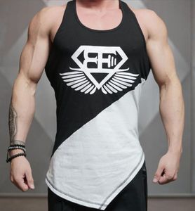 Ginásio Roupas de roupas Ginásio Engenheiros Men039S Singlets Vest Casual Gyms Body Fitness Men Bodybuilding Tampo de algodão solto Tops7844215