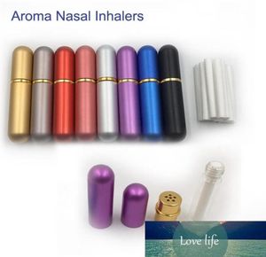 Garrafas reabastecíveis de inalador nasal em branco de alumínio para óleos essenciais de aromaterapia com algodão de alta qualidade Wicks4576358