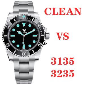 Top Clean vs Luxury Sports Watches Men Musiness ETA 3235 3135 Автомат 904L из нержавеющей стали Черный светящийся водонепроницаемый дайвинг 40 мм 41 243Q