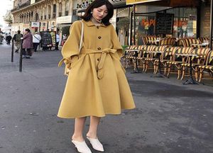 Women039s Wool Blends Płaszcz Womin Winter 2021 Jesień i żółty długi koreański Koreańczyków Szczegły wełniany wełniane płaszcze damskie plus rozmiar 2847605