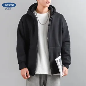 Erkek Hoodies American Style 500g Sonbahar ve Kış Düz Renkli Pelek Hood Zipper Hırka Kazak ile Kalın Ceket